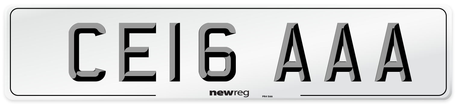 CE16 AAA Number Plate from New Reg